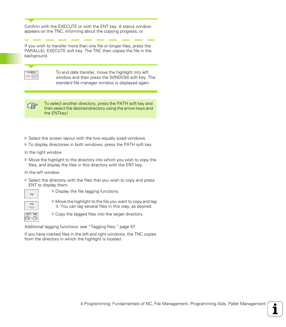 Copying files into another directory | HEIDENHAIN TNC 426 (280 476) User Manual | Page 87 / 504