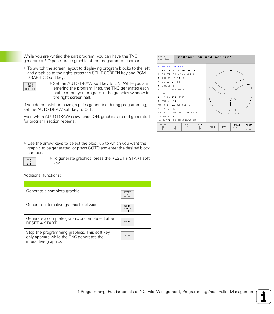 6 interactive programming graphics, Generating a graphic for an existing program | HEIDENHAIN TNC 426 (280 476) User Manual | Page 97 / 504