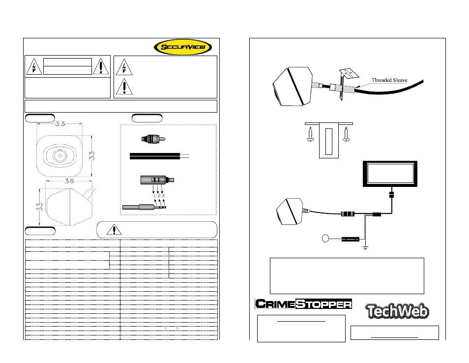 Crimestopper Security Products SV-6713 User Manual | 2 pages