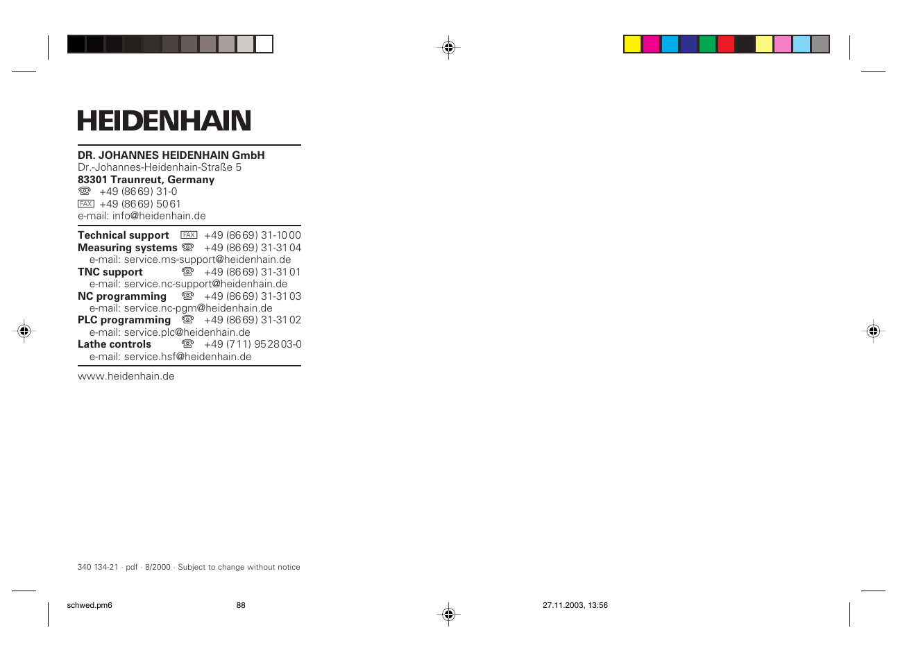 HEIDENHAIN TNC 426 (280 476) Pilot User Manual | Page 104 / 104