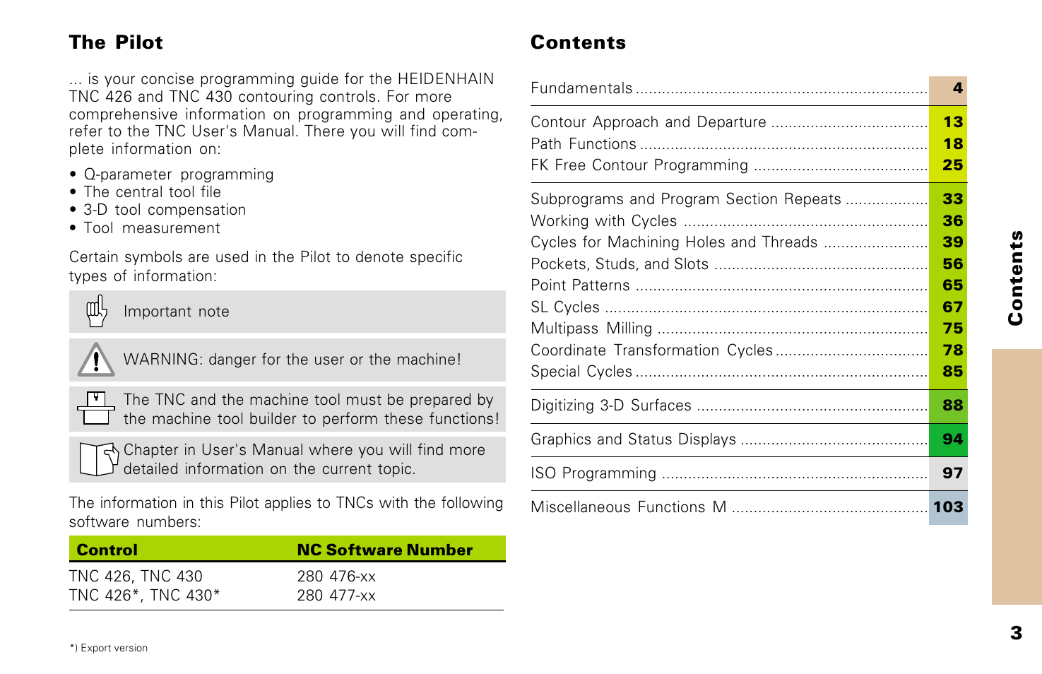 HEIDENHAIN TNC 426 (280 476) Pilot User Manual | Page 2 / 104