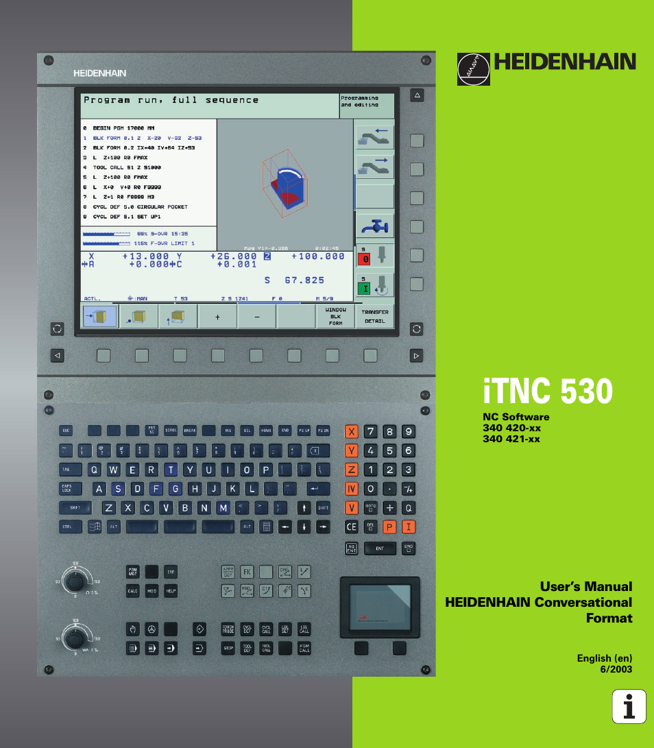 HEIDENHAIN iTNC 530 (340 420) User Manual | 530 pages