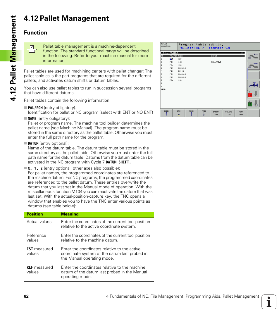 12 pallet management, Function | HEIDENHAIN iTNC 530 (340 420) User Manual | Page 110 / 530
