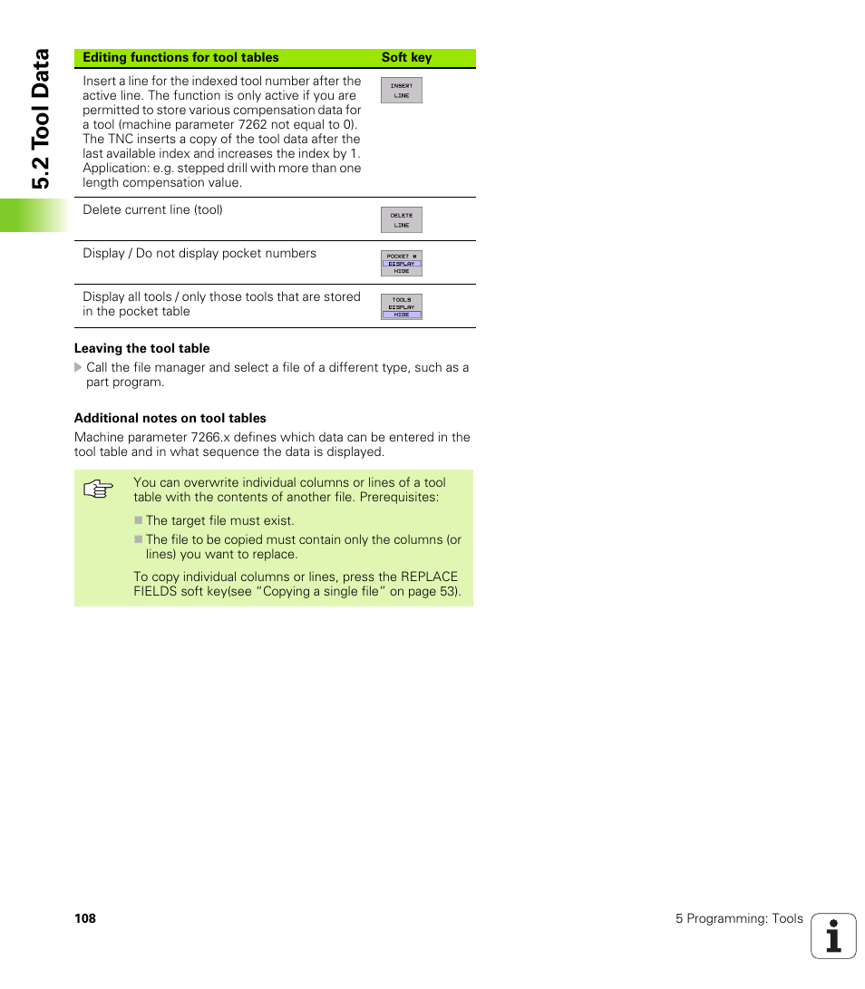 2 t ool d a ta | HEIDENHAIN iTNC 530 (340 420) User Manual | Page 136 / 530