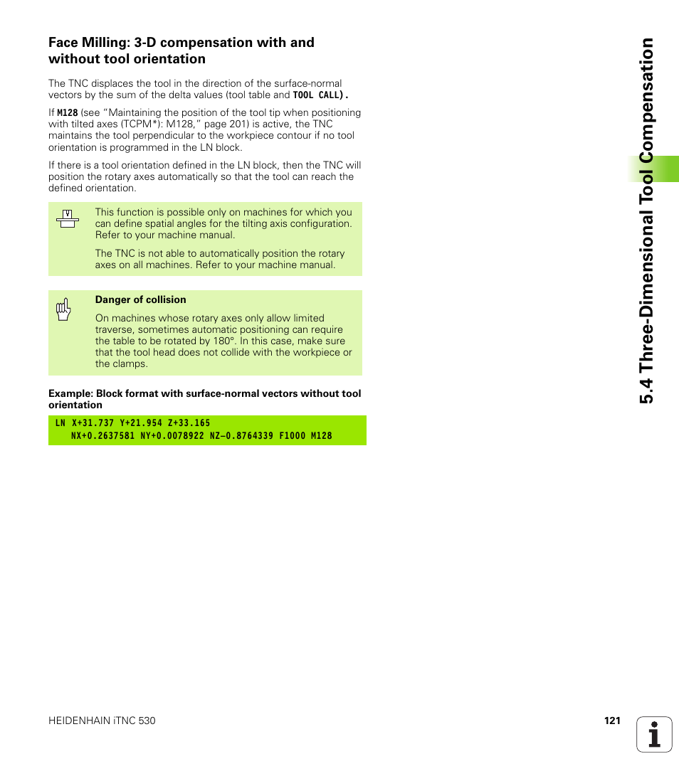 4 thr ee-dimensional t ool compensation | HEIDENHAIN iTNC 530 (340 420) User Manual | Page 149 / 530