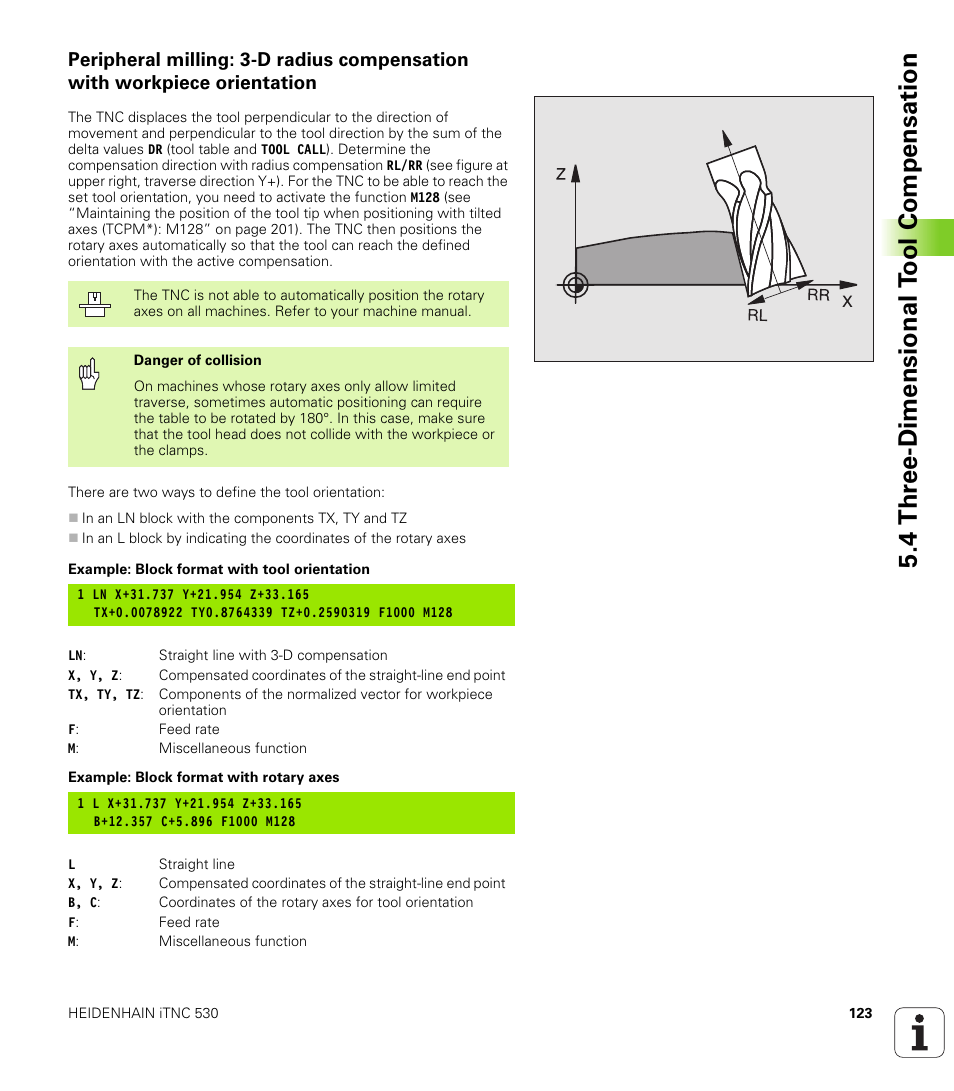 4 thr ee-dimensional t ool compensation | HEIDENHAIN iTNC 530 (340 420) User Manual | Page 151 / 530