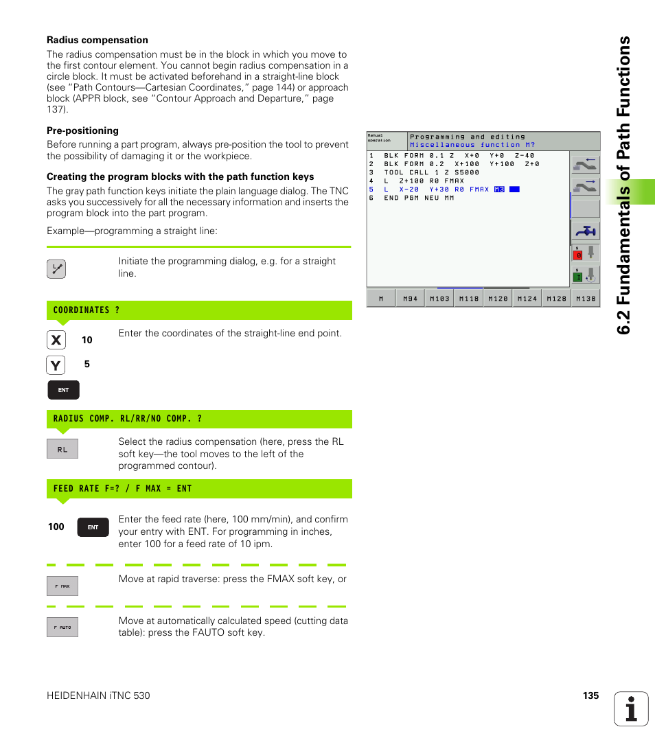 2 f undamentals of p a th f unctions | HEIDENHAIN iTNC 530 (340 420) User Manual | Page 163 / 530