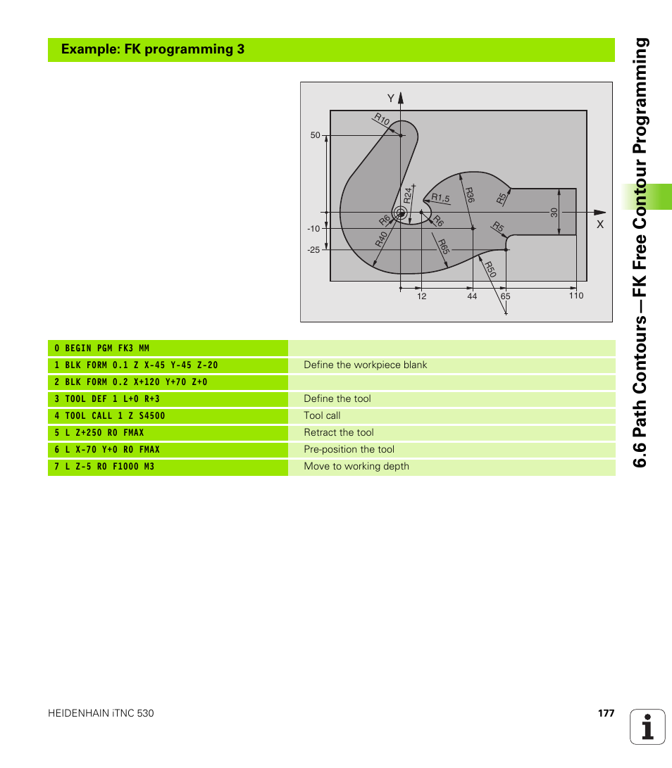 Example: fk programming 3 | HEIDENHAIN iTNC 530 (340 420) User Manual | Page 205 / 530