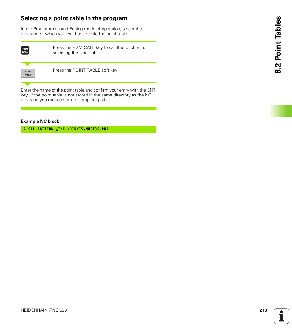 Selecting a point table in the program, 2 p o int t a bles | HEIDENHAIN iTNC 530 (340 420) User Manual | Page 241 / 530
