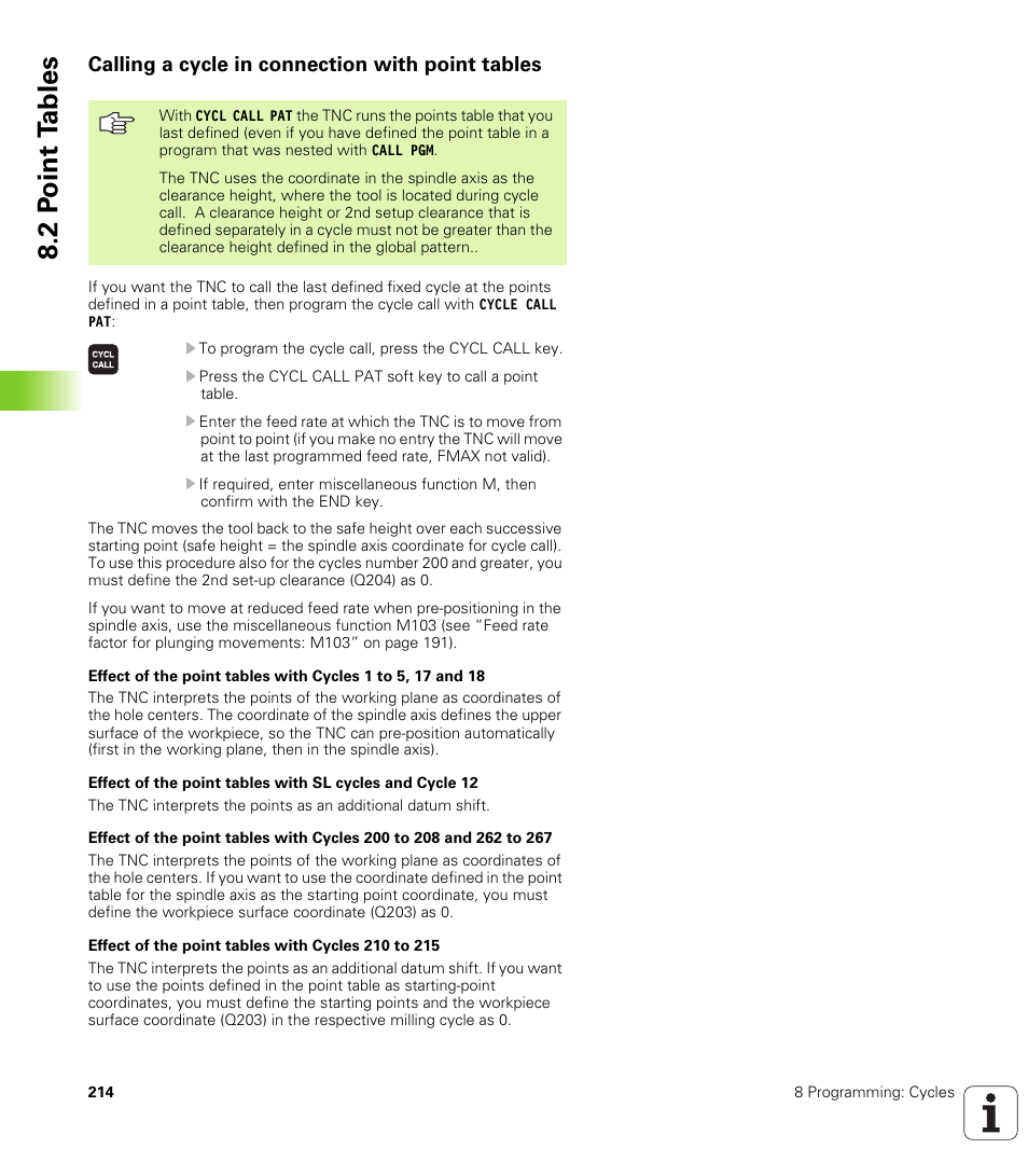 Calling a cycle in connection with point tables, 2 p o int t a bles | HEIDENHAIN iTNC 530 (340 420) User Manual | Page 242 / 530