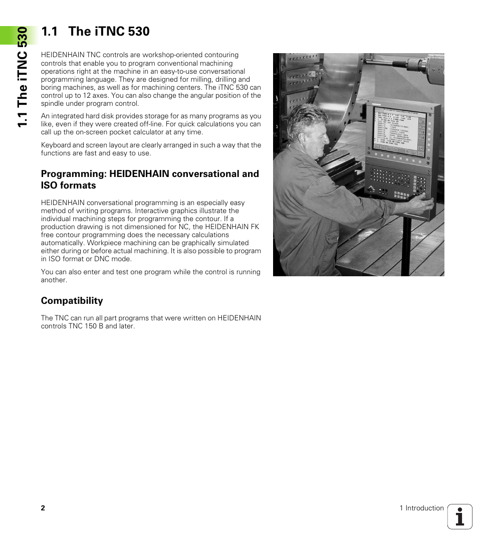 1 the itnc 530, Compatibility | HEIDENHAIN iTNC 530 (340 420) User Manual | Page 30 / 530
