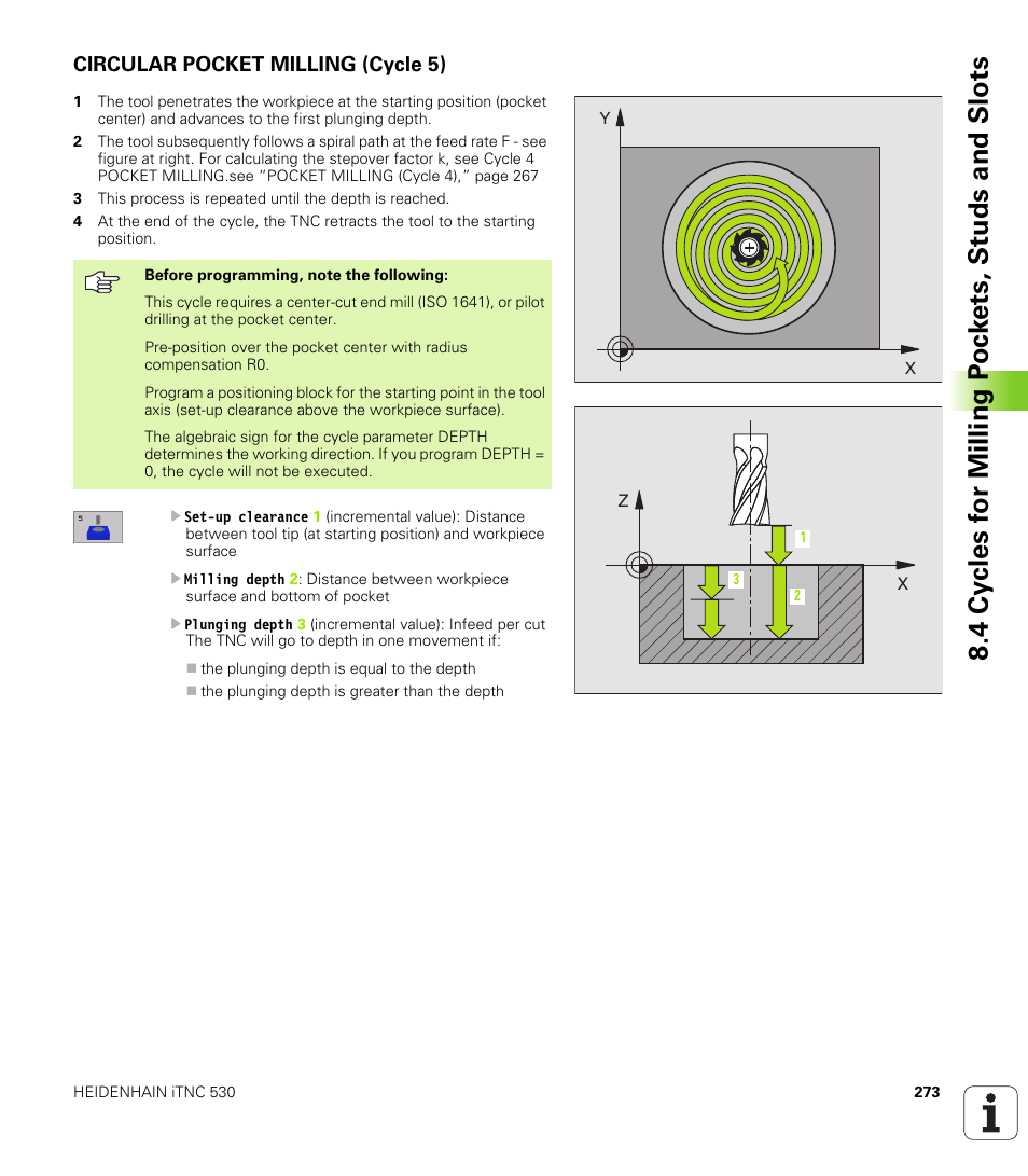 Circular pocket milling (cycle 5) | HEIDENHAIN iTNC 530 (340 420) User Manual | Page 301 / 530