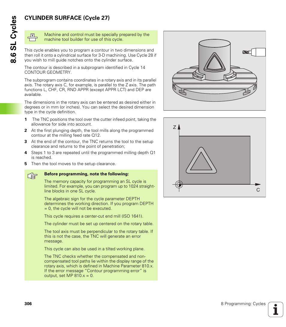Cylinder surface (cycle 27), 27 cylinder surface, 6 sl cy cles | HEIDENHAIN iTNC 530 (340 420) User Manual | Page 334 / 530