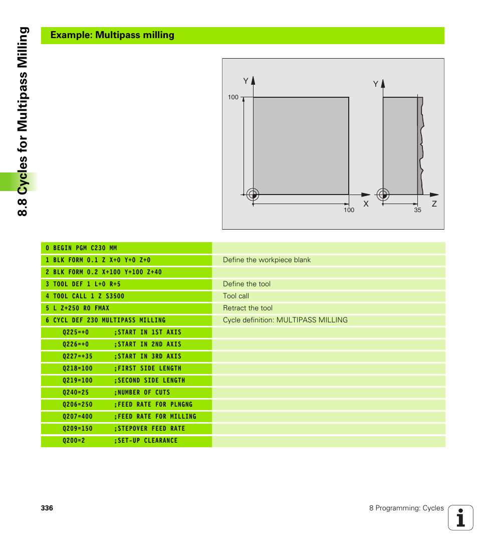 Example: multipass milling | HEIDENHAIN iTNC 530 (340 420) User Manual | Page 364 / 530