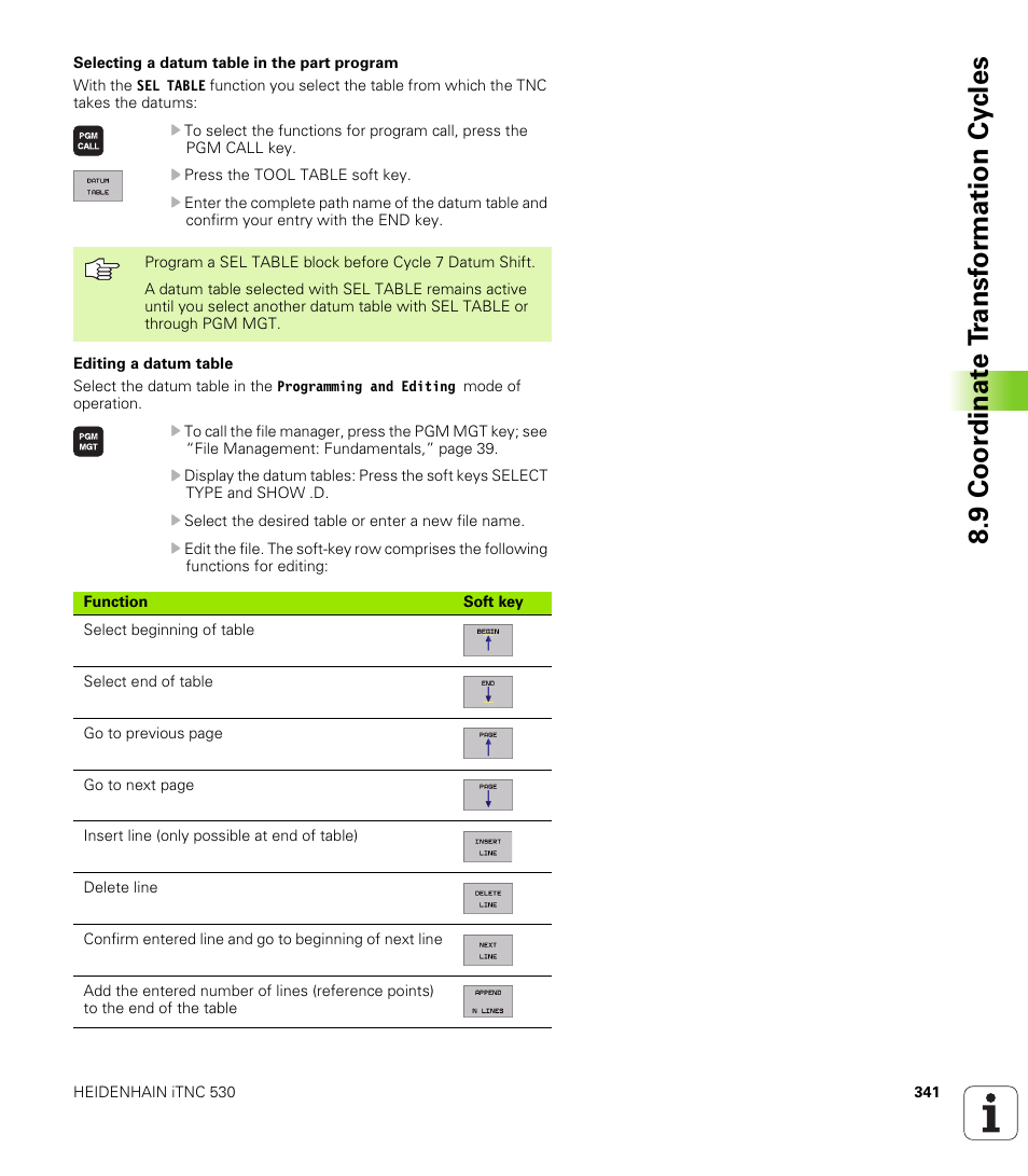 9 coor di na te t ra n s for m a ti on cy cle s | HEIDENHAIN iTNC 530 (340 420) User Manual | Page 369 / 530