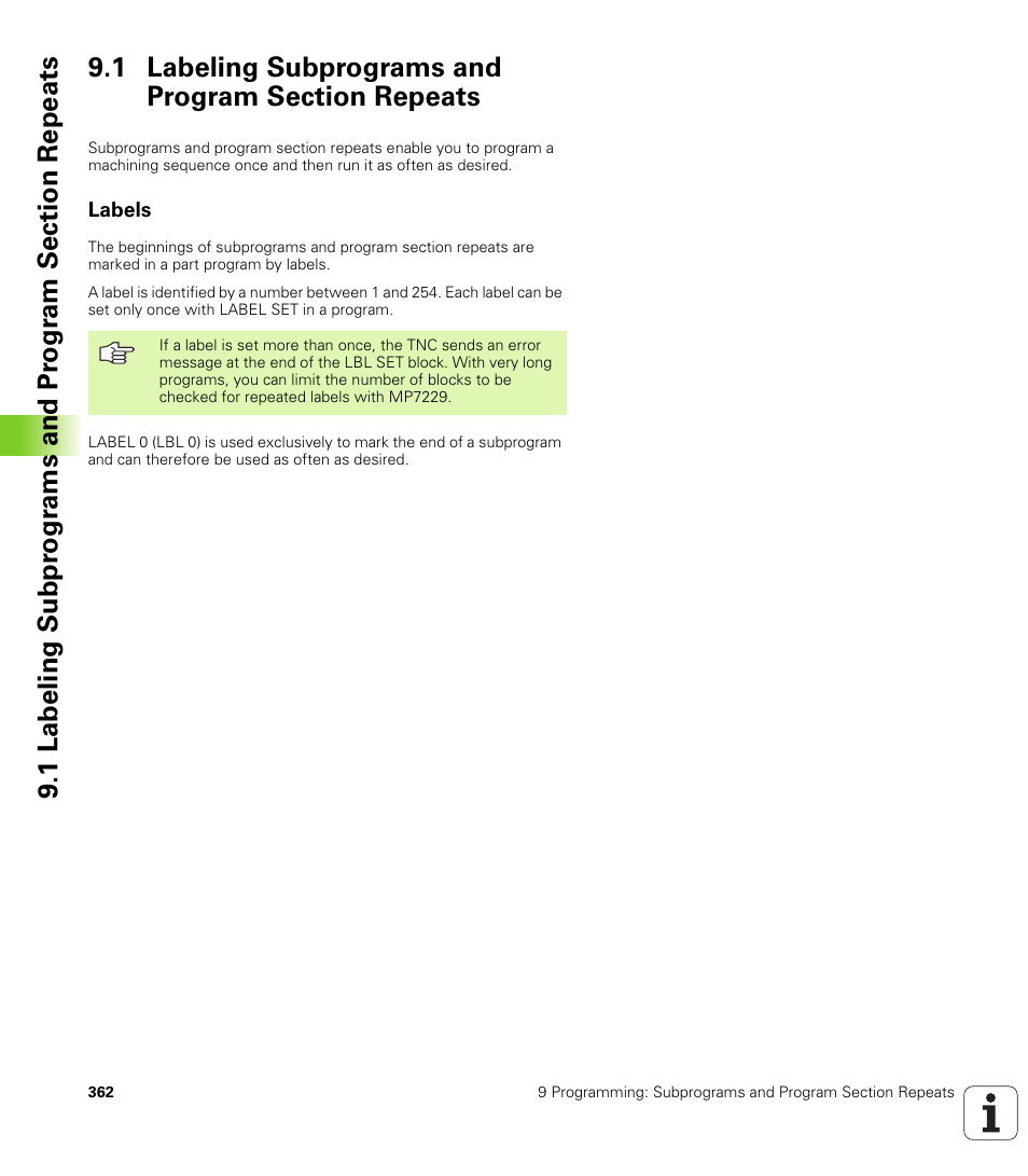 1 labeling subprograms and program section repeats, Labels | HEIDENHAIN iTNC 530 (340 420) User Manual | Page 390 / 530