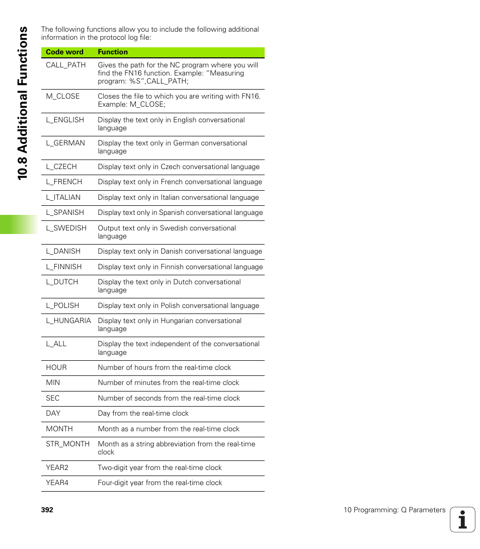 10 .8 a d ditional f unctions | HEIDENHAIN iTNC 530 (340 420) User Manual | Page 420 / 530