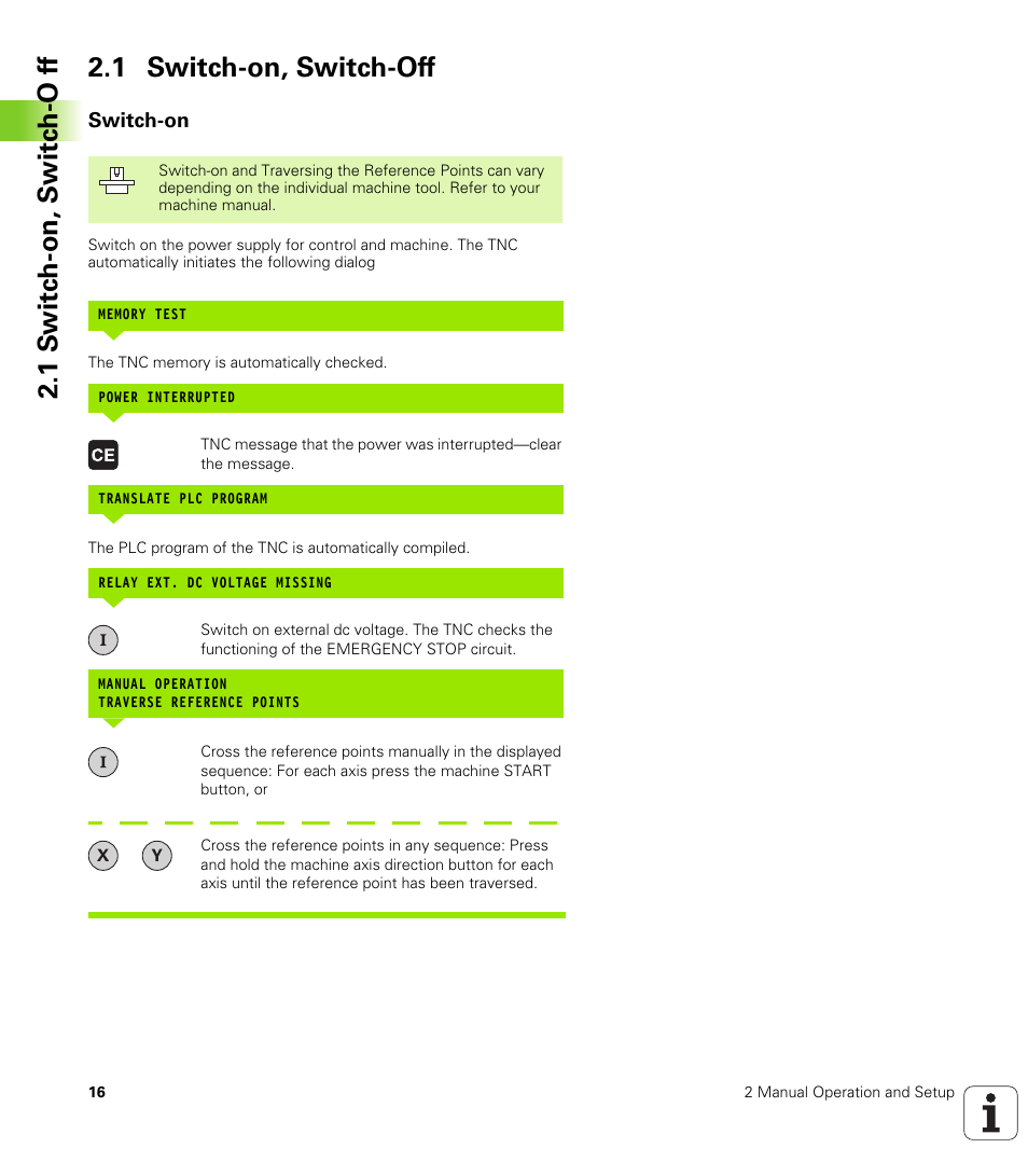 1 switch-on, switch-o ff, Switch-on | HEIDENHAIN iTNC 530 (340 420) User Manual | Page 44 / 530