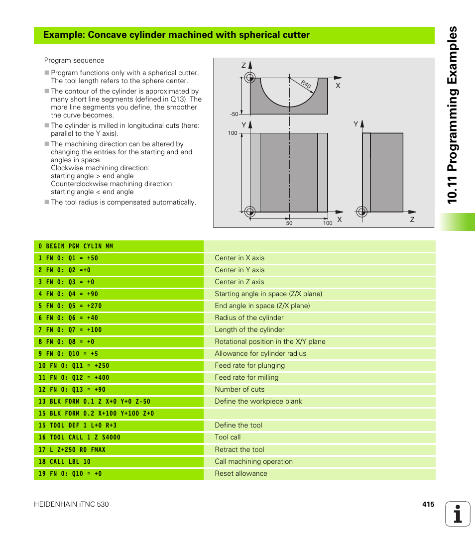 10 .1 1 pr ogr amming examples | HEIDENHAIN iTNC 530 (340 420) User Manual | Page 443 / 530