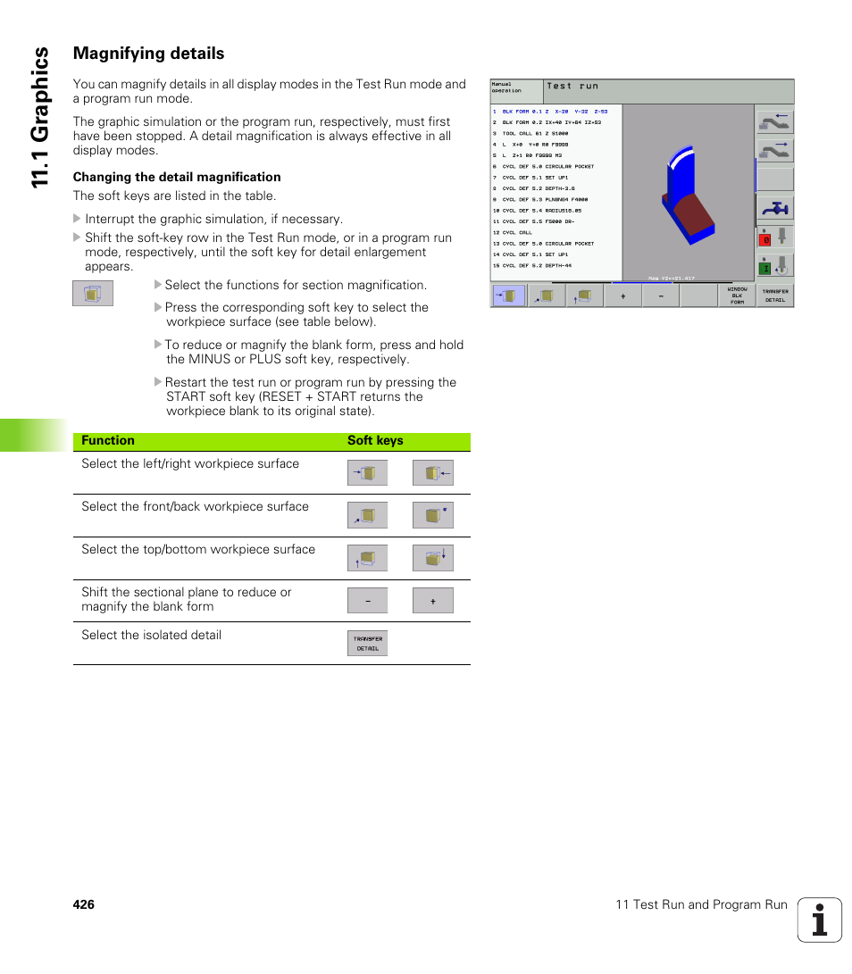 Magnifying details, 1 gr aphics | HEIDENHAIN iTNC 530 (340 420) User Manual | Page 454 / 530