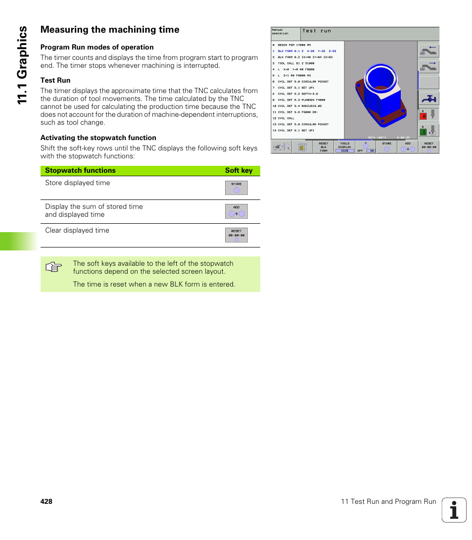 Measuring the machining time, 1 gr aphics | HEIDENHAIN iTNC 530 (340 420) User Manual | Page 456 / 530