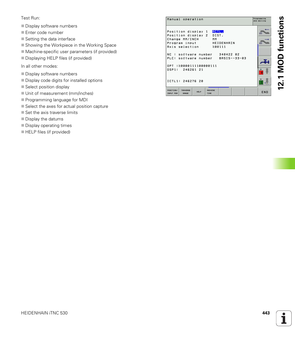 1 mod functions | HEIDENHAIN iTNC 530 (340 420) User Manual | Page 471 / 530