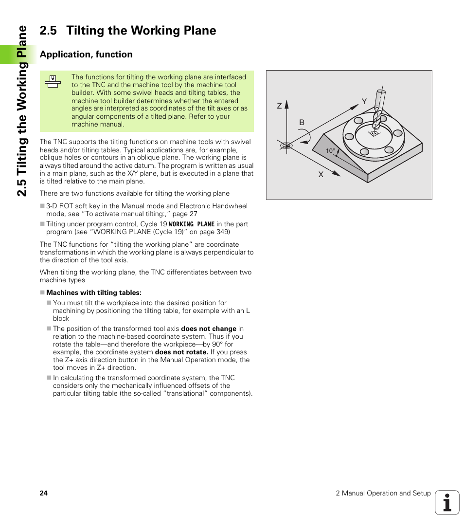 5 tilting the working plane, Application, function | HEIDENHAIN iTNC 530 (340 420) User Manual | Page 52 / 530
