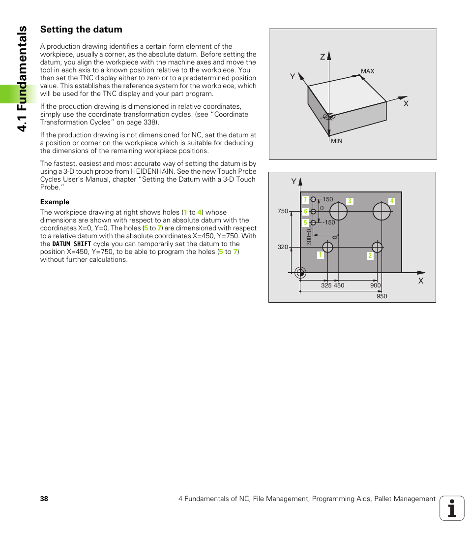 Setting the datum, 1 f undamentals | HEIDENHAIN iTNC 530 (340 420) User Manual | Page 66 / 530