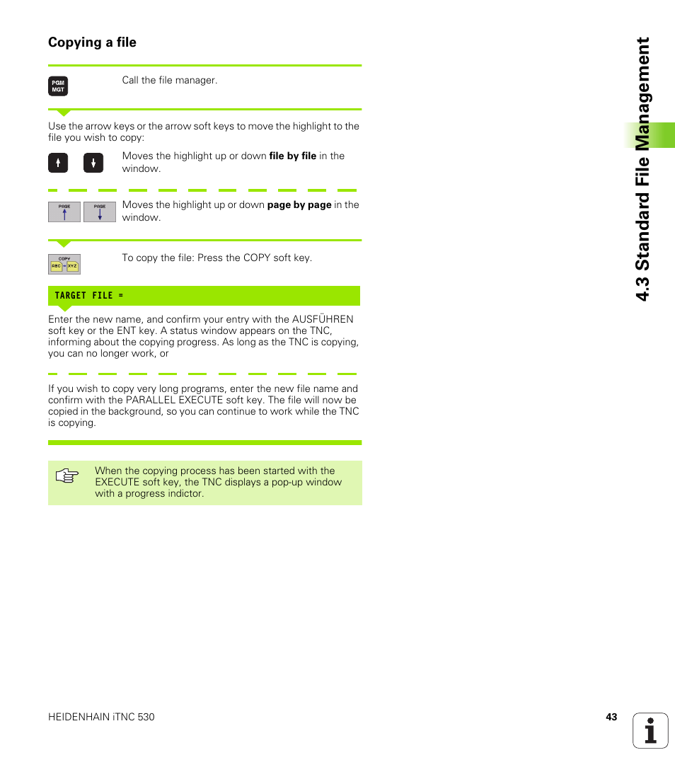 Copying a file, 3 standar d file manag e ment | HEIDENHAIN iTNC 530 (340 420) User Manual | Page 71 / 530