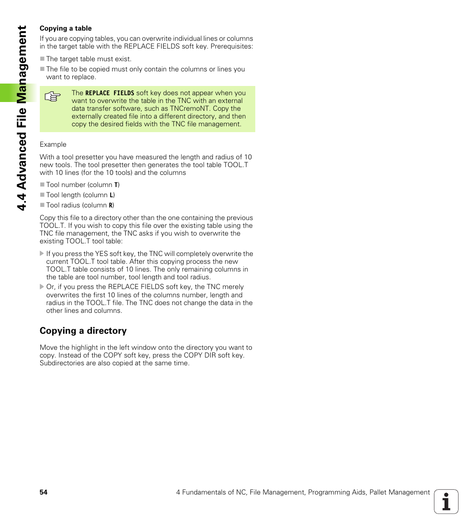 Copying a directory, Copy a directory | HEIDENHAIN iTNC 530 (340 420) User Manual | Page 82 / 530