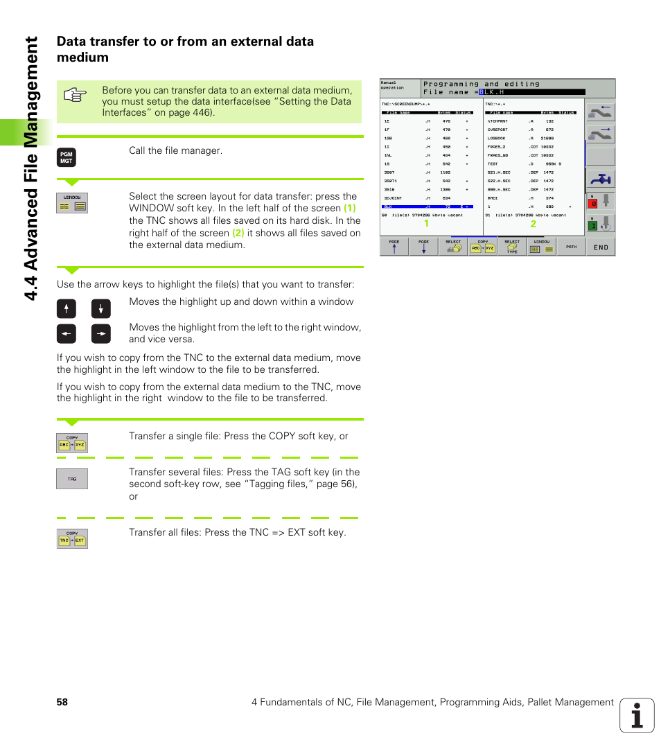 Data transfer to or from an external data medium | HEIDENHAIN iTNC 530 (340 420) User Manual | Page 86 / 530