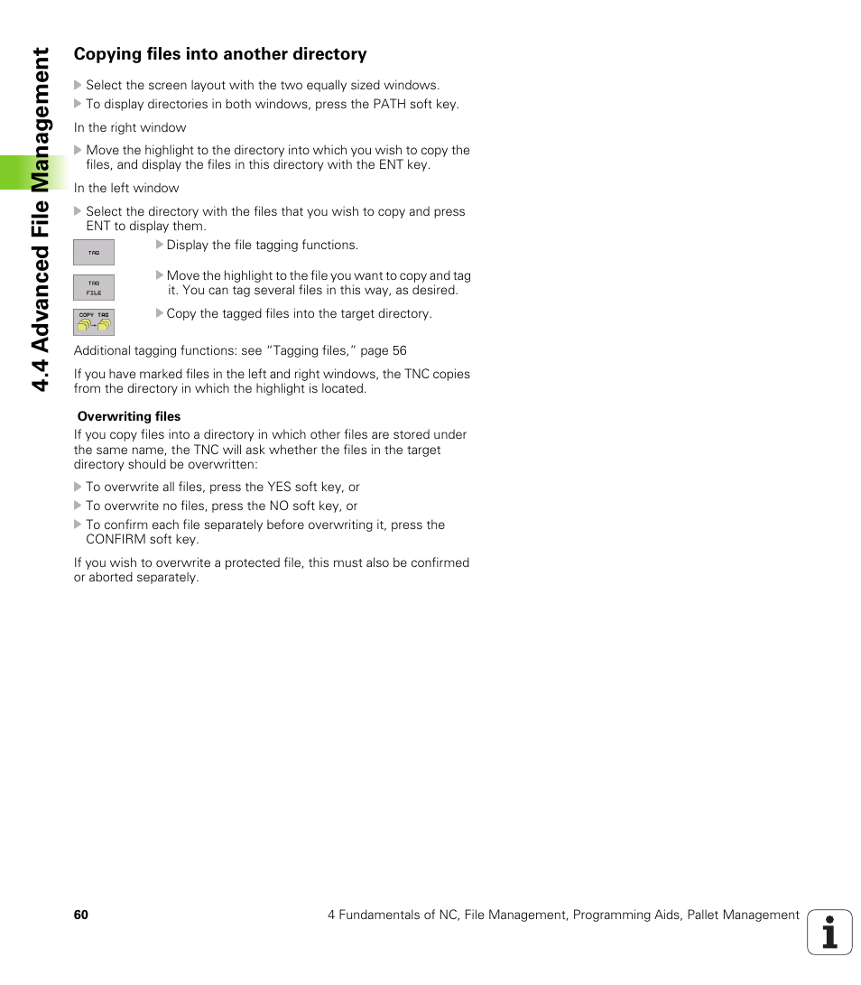 Copying files into another directory | HEIDENHAIN iTNC 530 (340 420) User Manual | Page 88 / 530