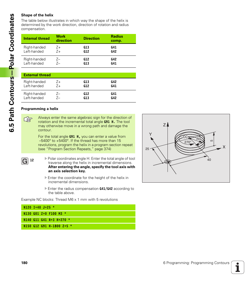 5 p a th cont ours—p olar coor dinat e s | HEIDENHAIN iTNC 530 (340 420) ISO programming User Manual | Page 180 / 505
