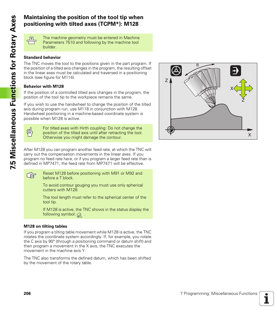 5 miscellaneous f unctions f or rotary ax es | HEIDENHAIN iTNC 530 (340 420) ISO programming User Manual | Page 206 / 505