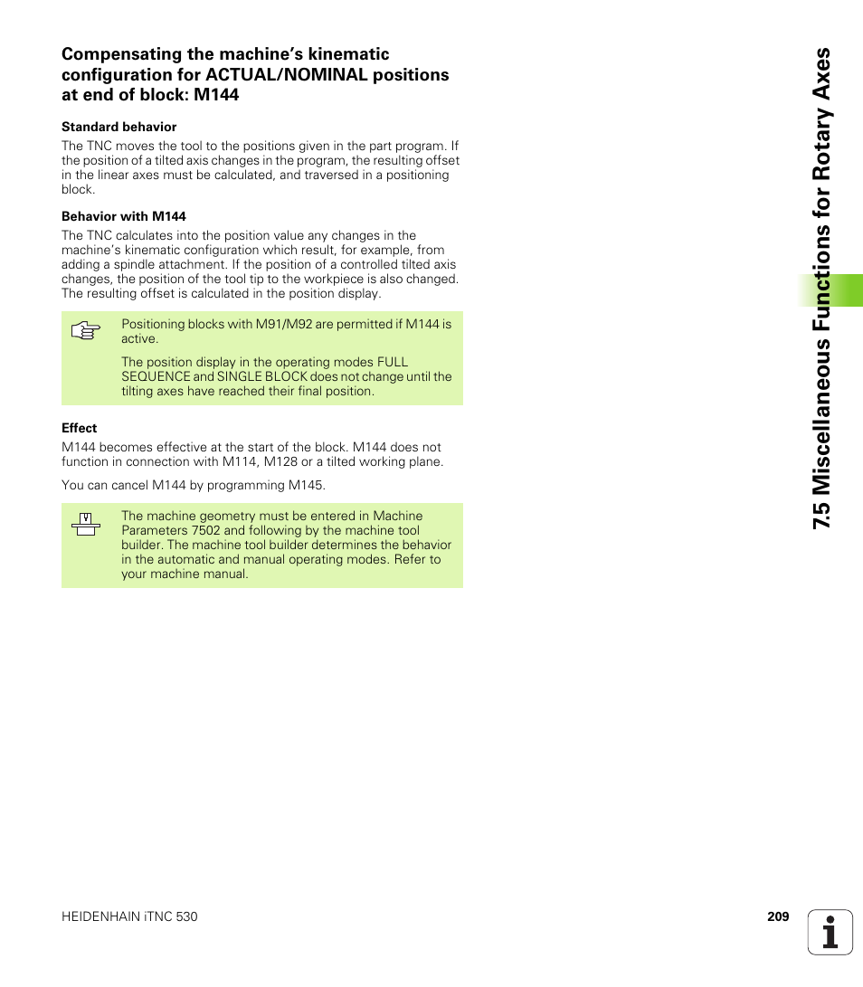 5 miscellaneous f unctions f or rotary ax es | HEIDENHAIN iTNC 530 (340 420) ISO programming User Manual | Page 209 / 505