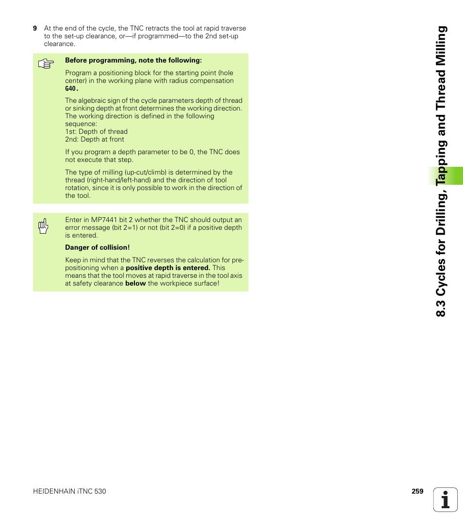 HEIDENHAIN iTNC 530 (340 420) ISO programming User Manual | Page 259 / 505