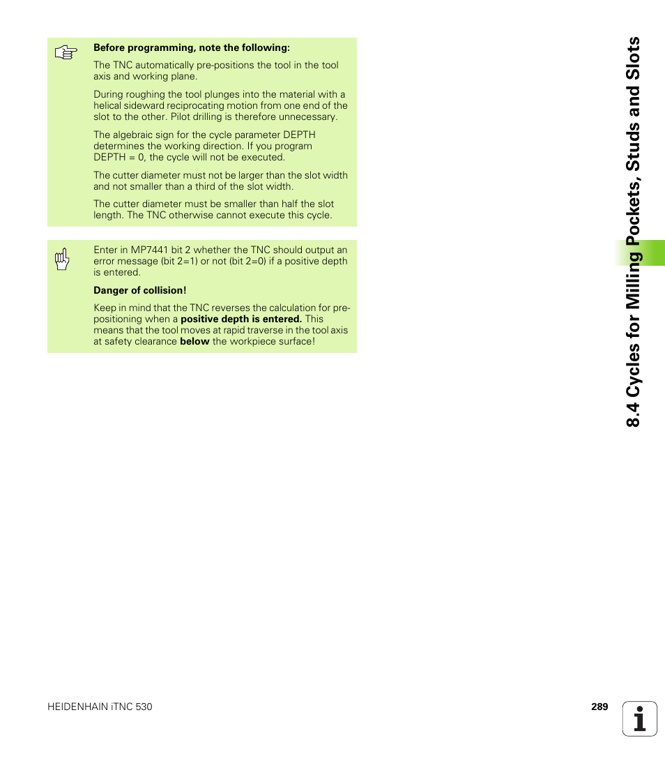 HEIDENHAIN iTNC 530 (340 420) ISO programming User Manual | Page 289 / 505