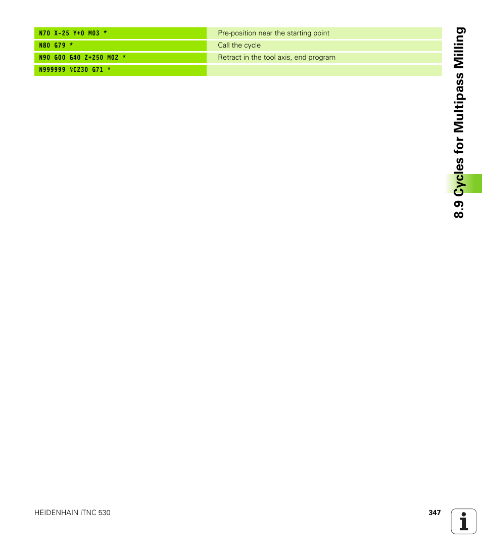 HEIDENHAIN iTNC 530 (340 420) ISO programming User Manual | Page 347 / 505