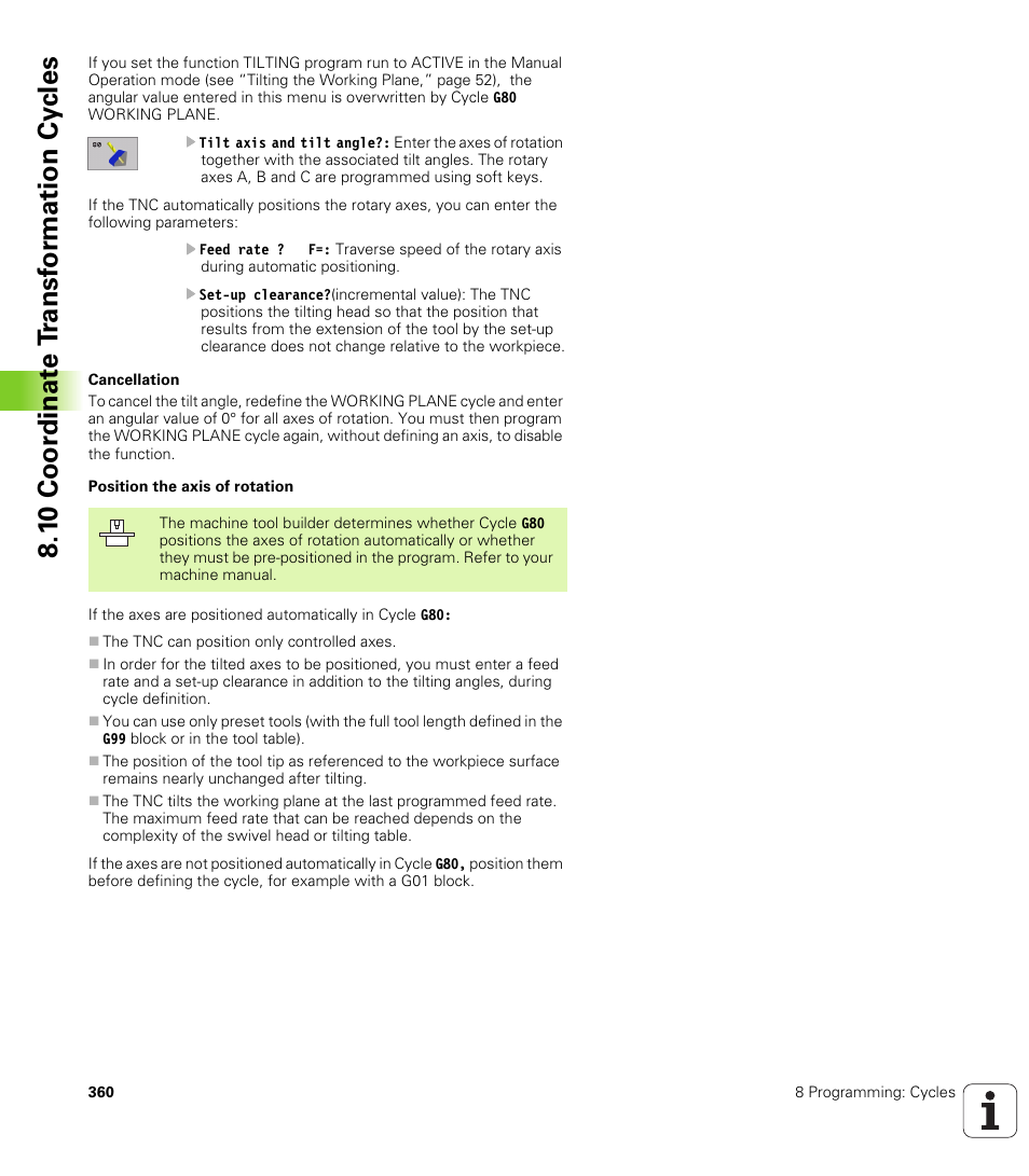 1 0 coor di na te t ra n s for m ati on cy cle s | HEIDENHAIN iTNC 530 (340 420) ISO programming User Manual | Page 360 / 505