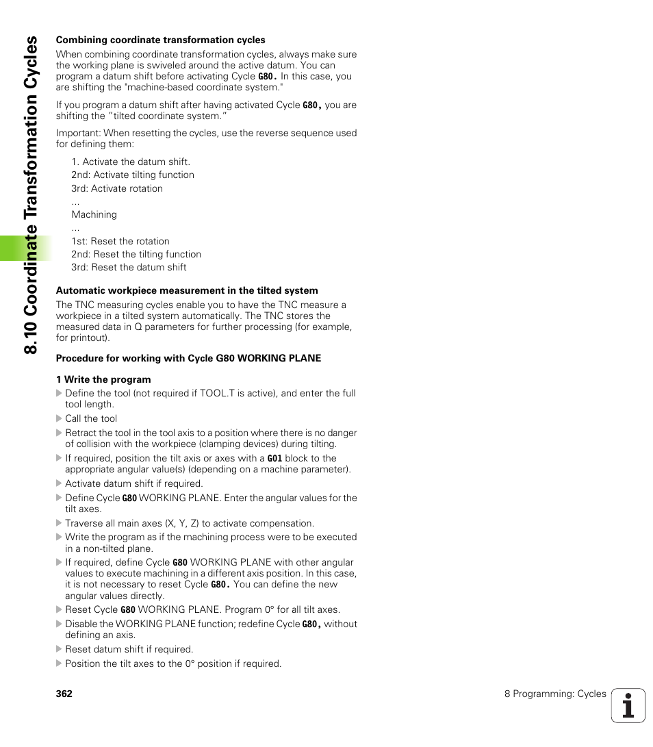1 0 coor di na te t ra n s for m ati on cy cle s | HEIDENHAIN iTNC 530 (340 420) ISO programming User Manual | Page 362 / 505