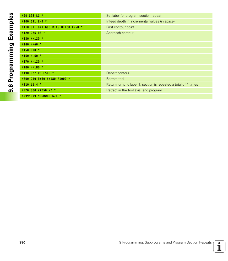 6 pr ogr amming examples | HEIDENHAIN iTNC 530 (340 420) ISO programming User Manual | Page 380 / 505