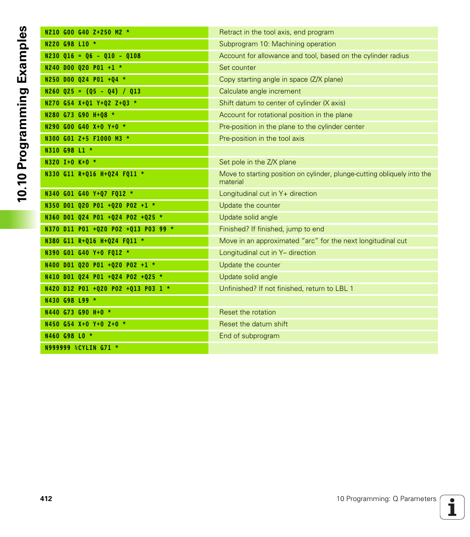 10 .1 0 pr ogr amming examples | HEIDENHAIN iTNC 530 (340 420) ISO programming User Manual | Page 412 / 505