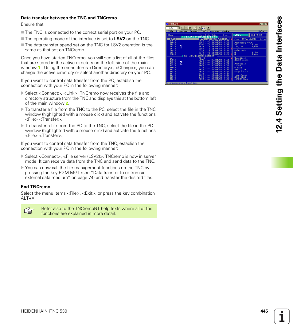 4 set ting the d a ta int e rf aces | HEIDENHAIN iTNC 530 (340 420) ISO programming User Manual | Page 445 / 505