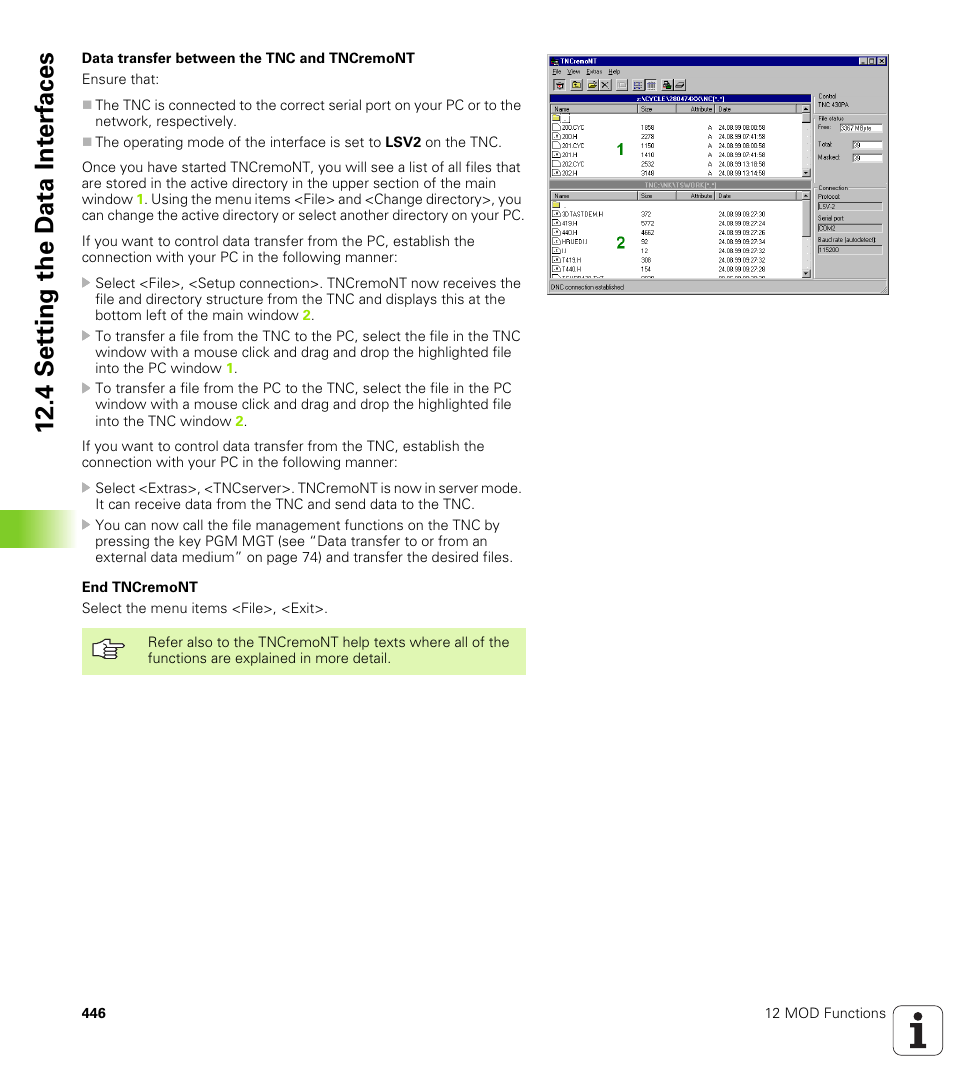 4 set ting the d a ta int e rf aces | HEIDENHAIN iTNC 530 (340 420) ISO programming User Manual | Page 446 / 505