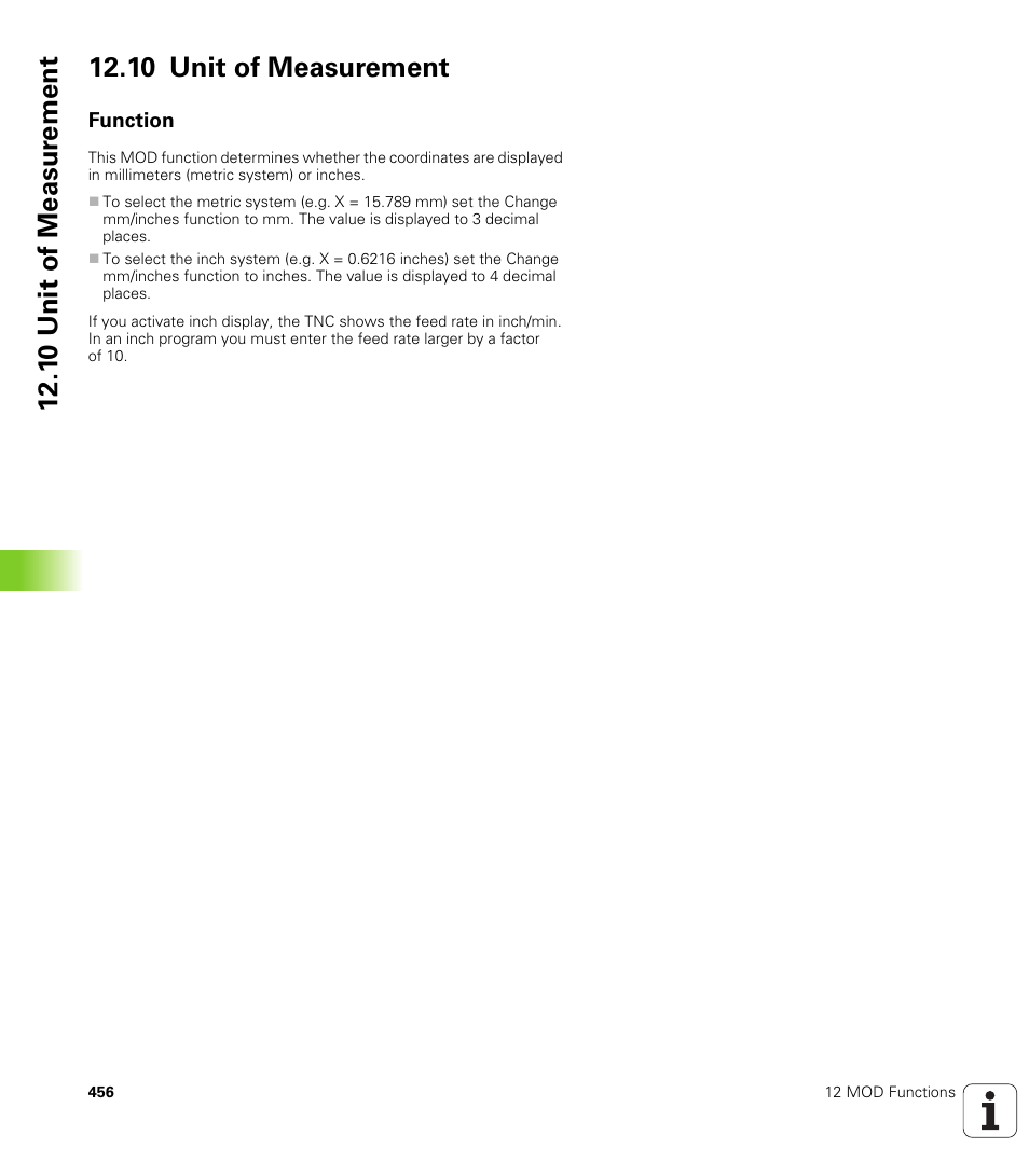 10 unit of measurement, Function, Unit of measurement (mm/inches) | HEIDENHAIN iTNC 530 (340 420) ISO programming User Manual | Page 456 / 505
