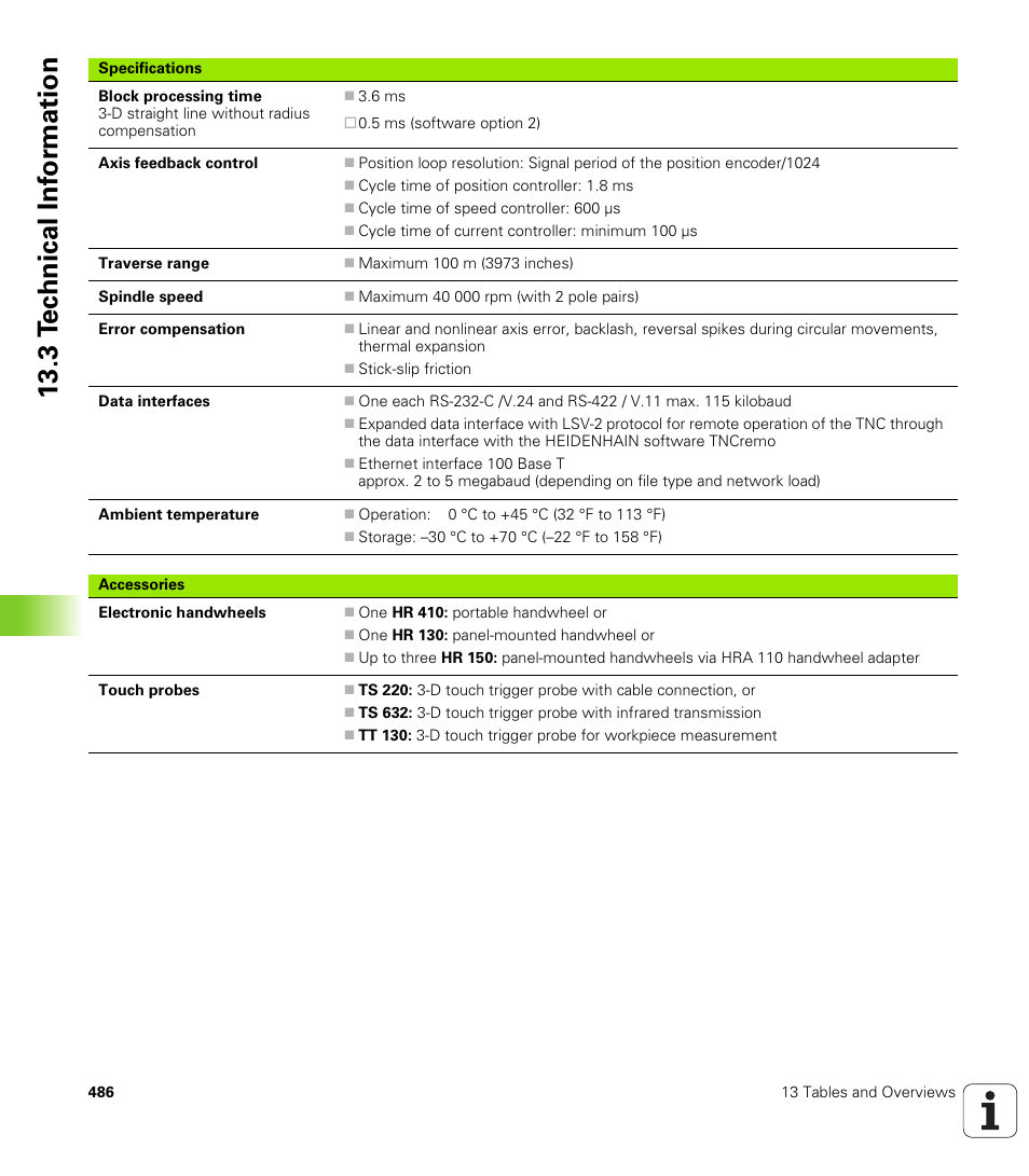 3 t e c hnical inf o rm ation | HEIDENHAIN iTNC 530 (340 420) ISO programming User Manual | Page 486 / 505