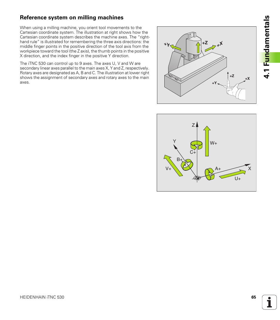 Reference system on milling machines, 1 f undamentals | HEIDENHAIN iTNC 530 (340 420) ISO programming User Manual | Page 65 / 505