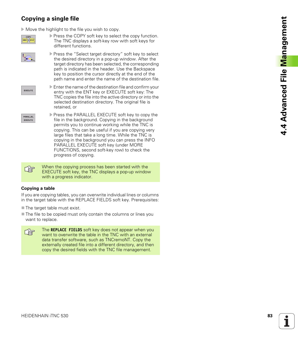 Copying a single file, Copy (and convert) individual files, Select target directory | HEIDENHAIN iTNC 530 (340 420) ISO programming User Manual | Page 83 / 505