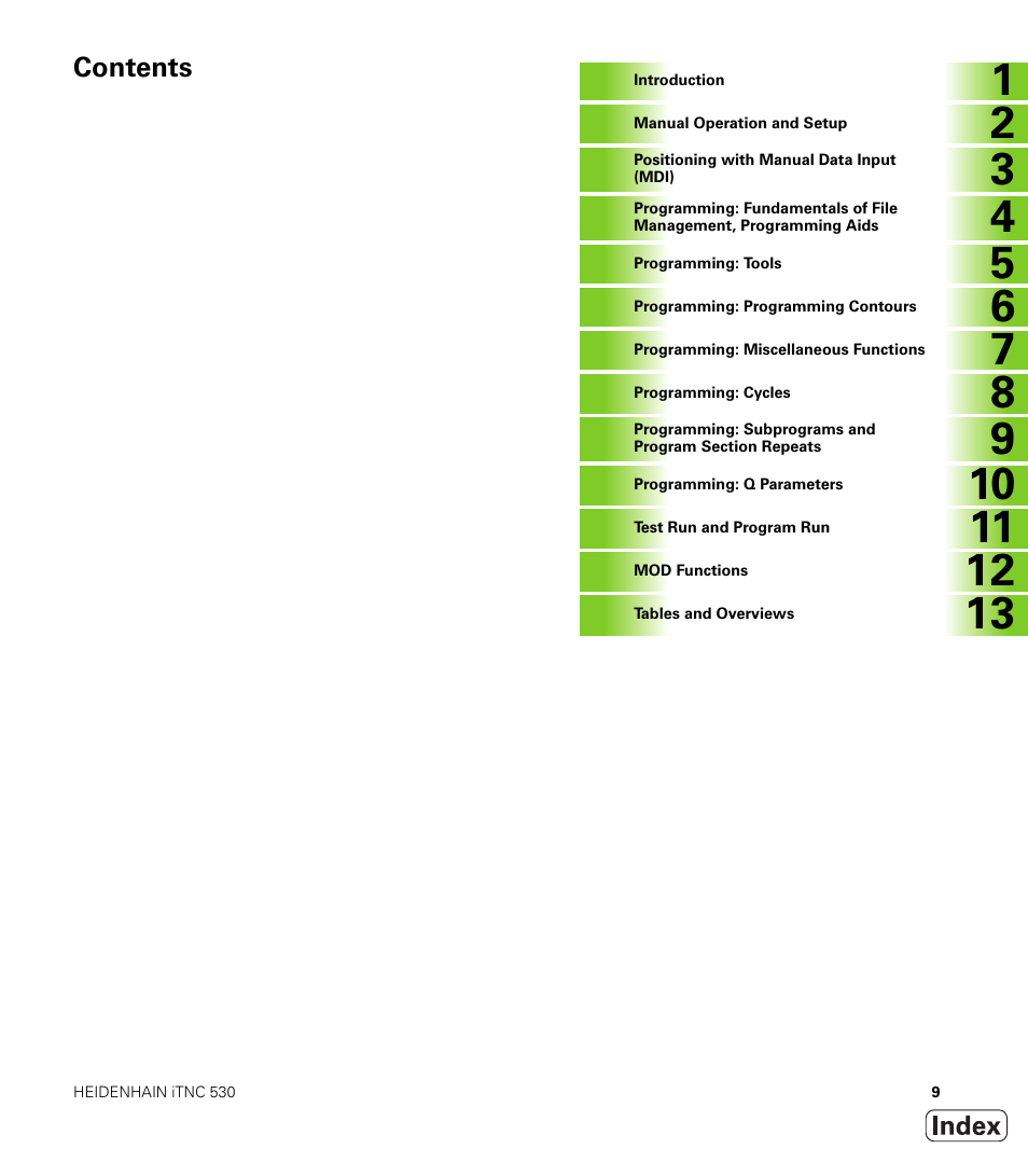 HEIDENHAIN iTNC 530 (340 420) ISO programming User Manual | Page 9 / 505