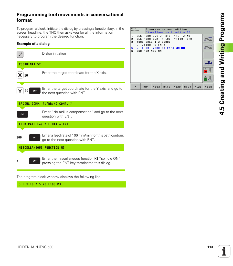 5 cr eating and w riting pr ogr a ms | HEIDENHAIN iTNC 530 (340 422) User Manual | Page 113 / 657
